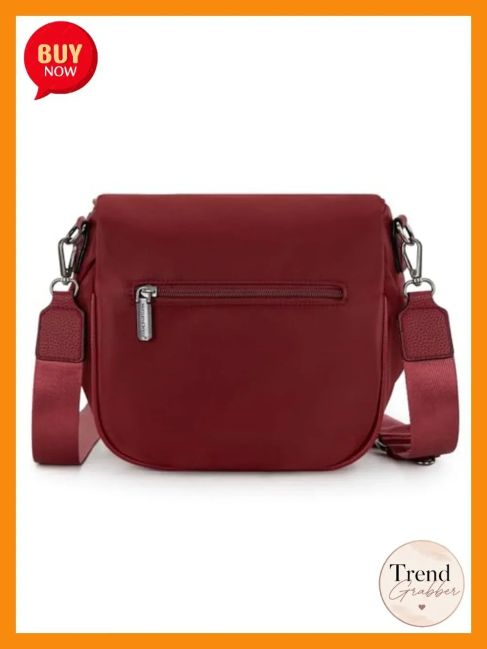 Nylon Crossbody Bum Bag with Detachable Coin Pouch, Roomy 3 Zip Pockets,